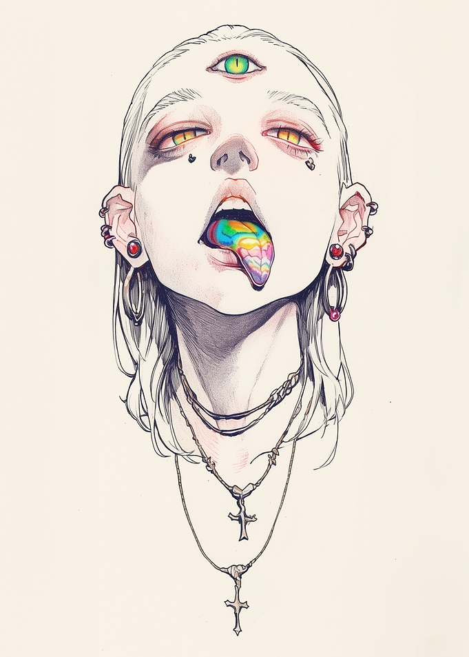 Third Eye Punk Girl Illustration