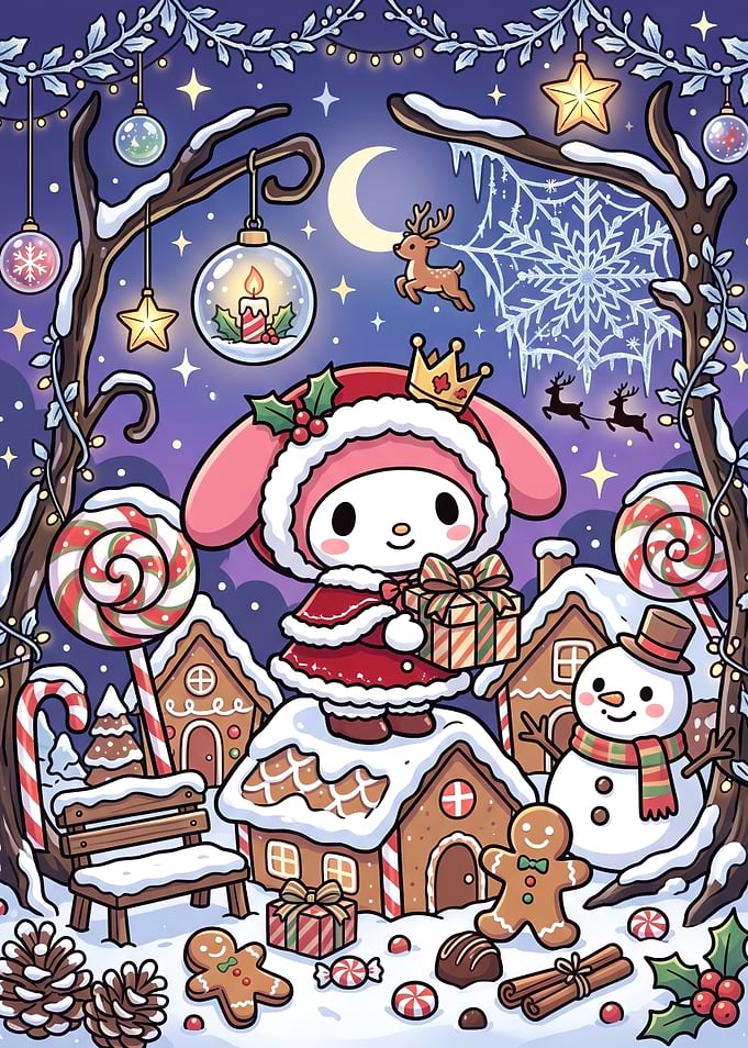 My Melody Christmas Gingerbread Village