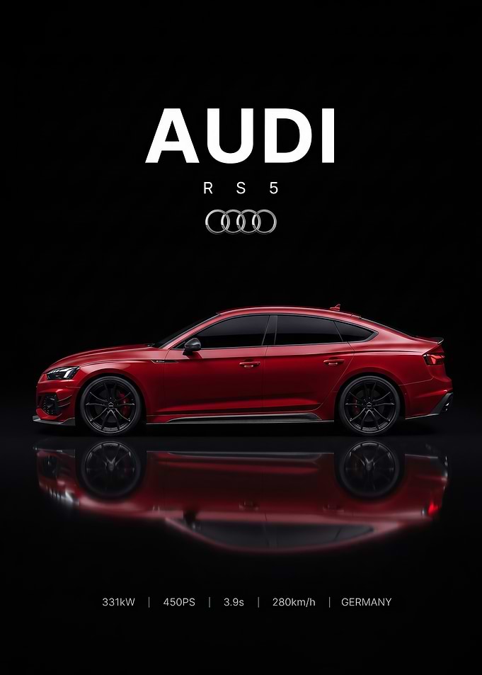 sleek Audi RS 5 Red Sports Car poster