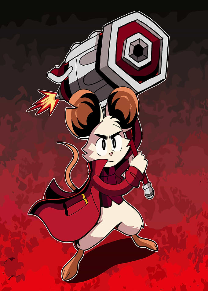 Mouse Warrior with Rocket Hammer