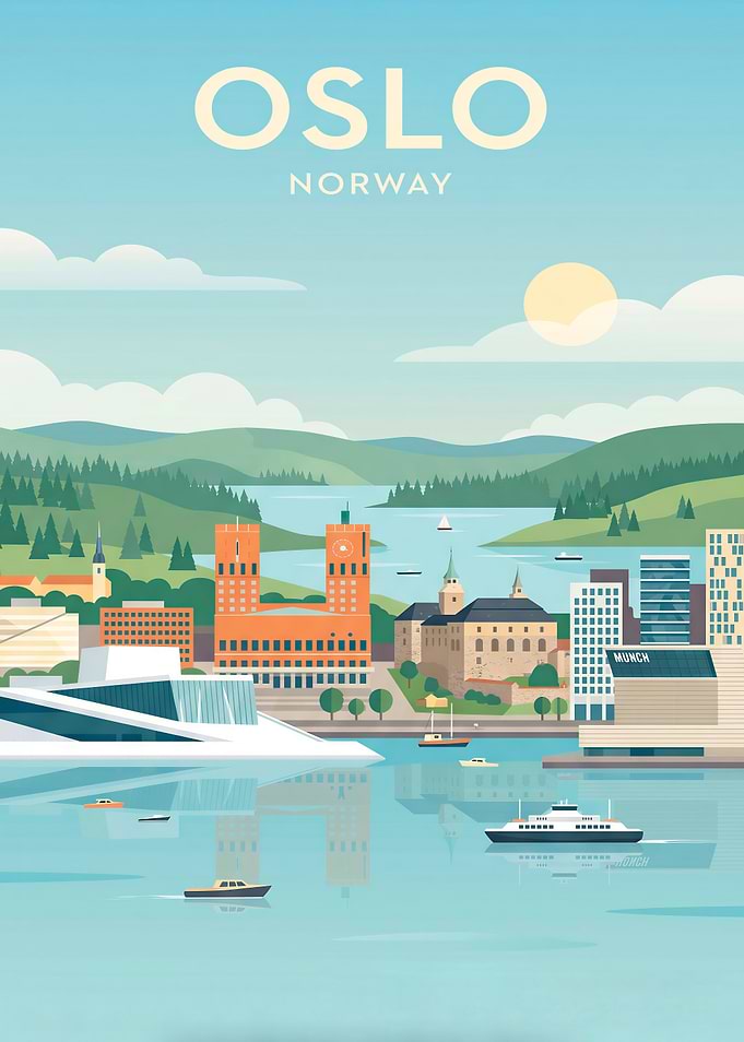 Oslo Norway Travel Poster