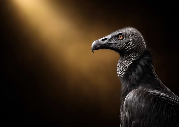 Majestic Black Vulture Portrait