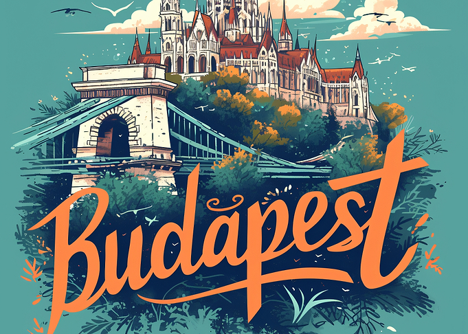 Budapest Travel Poster Illustration