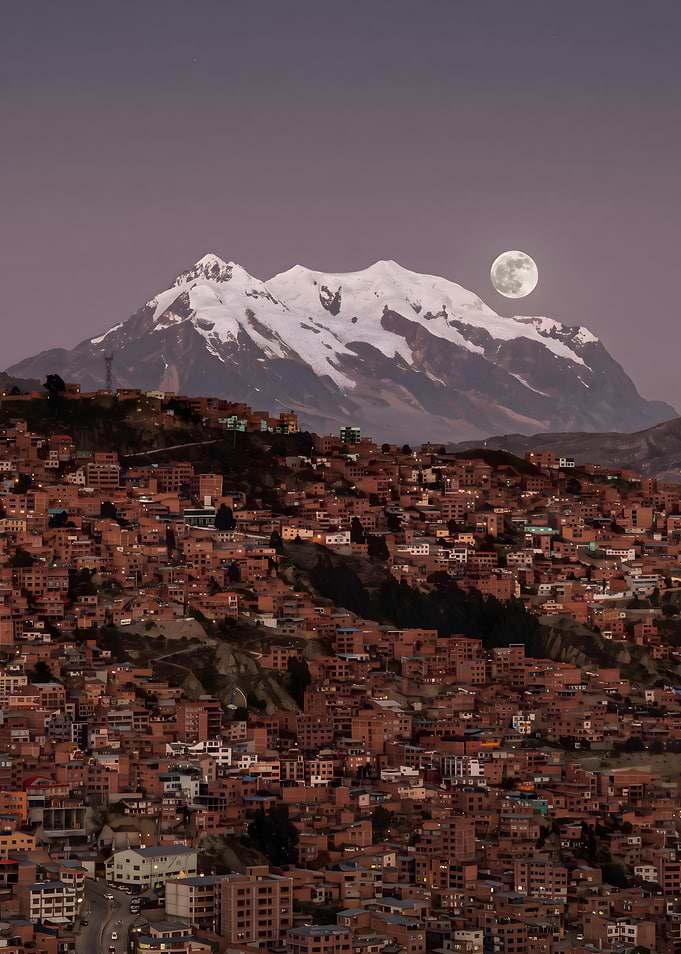 La Paz Cityscape with Illimani Mountain