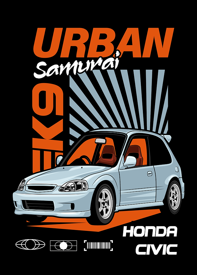 Urban Samurai Honda Civic EK9 Illustration