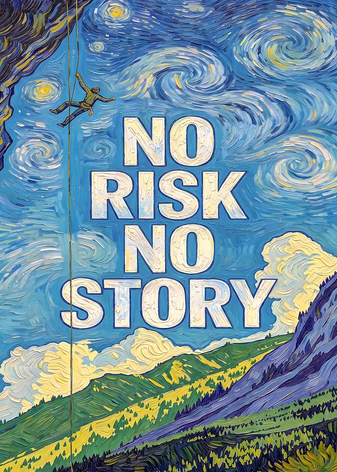 No Risk No Story Climbing Poster