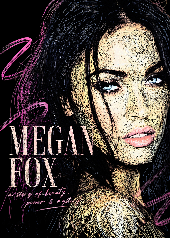Megan Fox Scribble Art Portrait