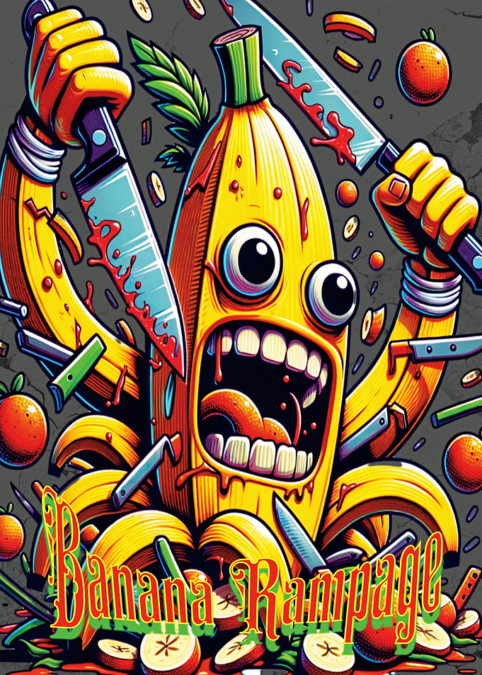 Banana Rampage Cartoon Illustration