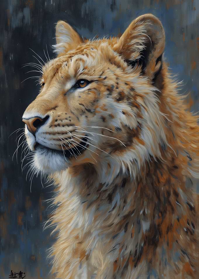 Majestic Golden Feline Portrait