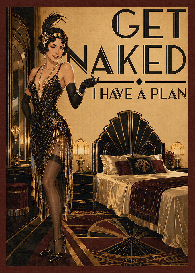Art Deco Flapper Bedroom Poster