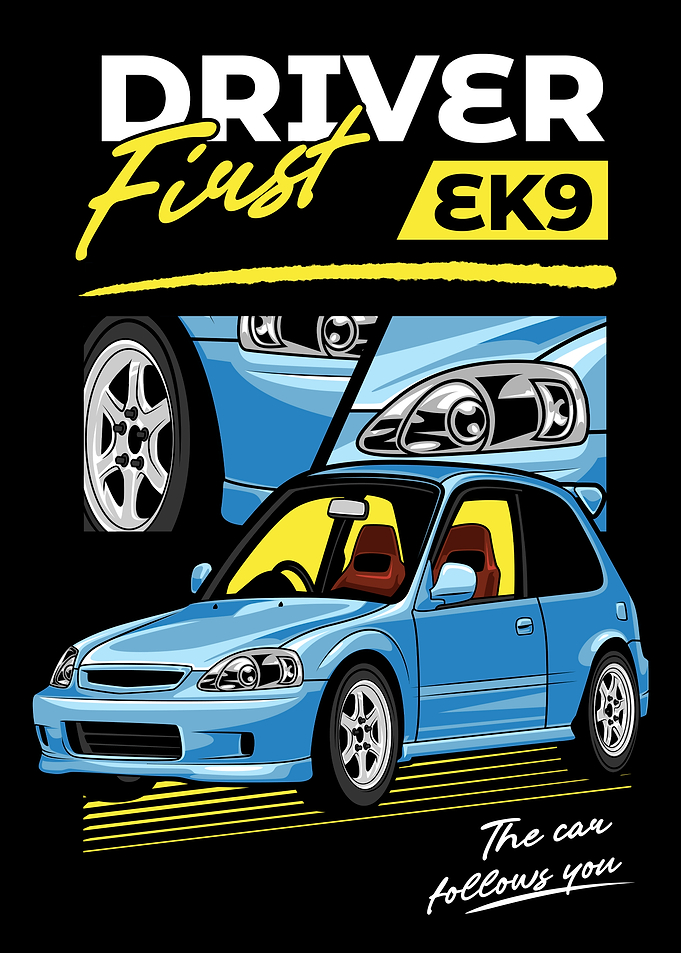 Honda Civic EK9 Driver First Illustration