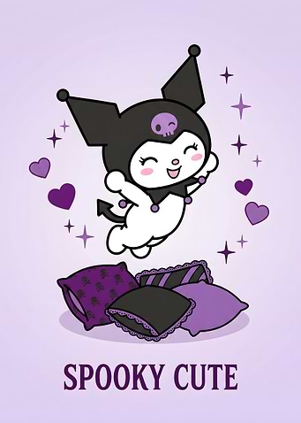 Kuromi Spooky Cute Pillow Jump
