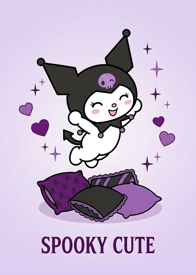 Kuromi Spooky Cute Pillow Jump