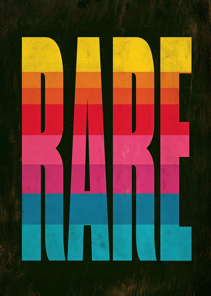 Rare – Retro Typography Motivation Poster