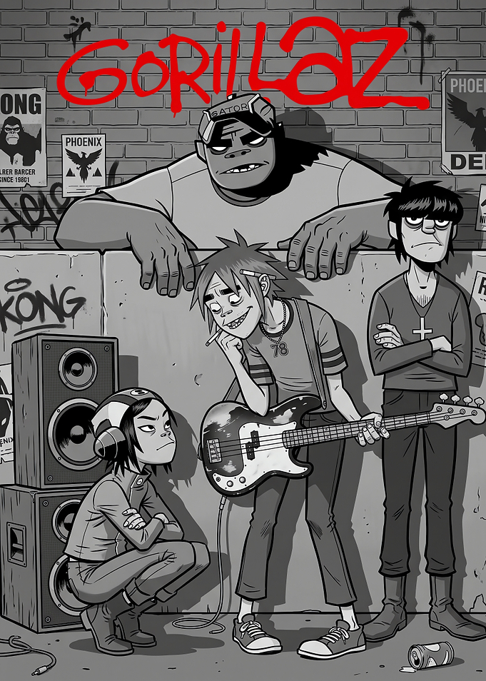 Gorillaz Band Members Illustration
