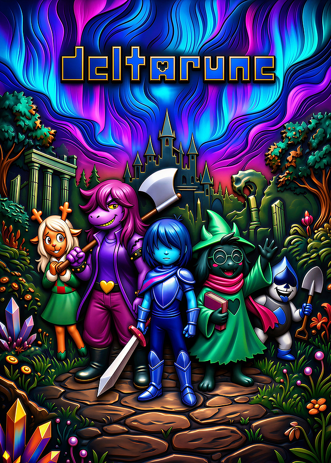 Deltarune Characters Fantasy Adventure Poster