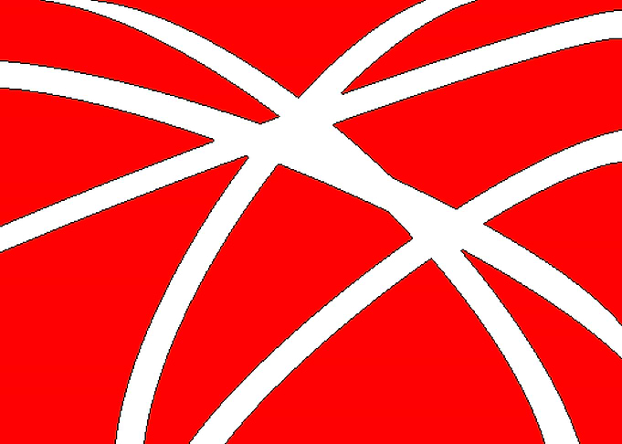 Abstract Red and White Curved Lines