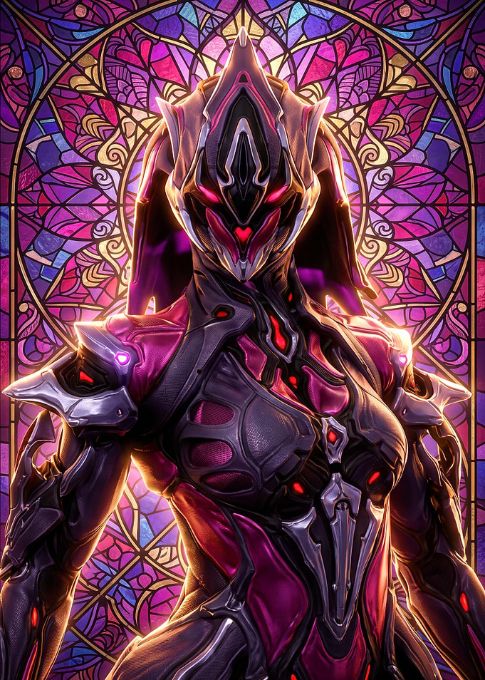 Warframe Saryn Stained Glass Portrait