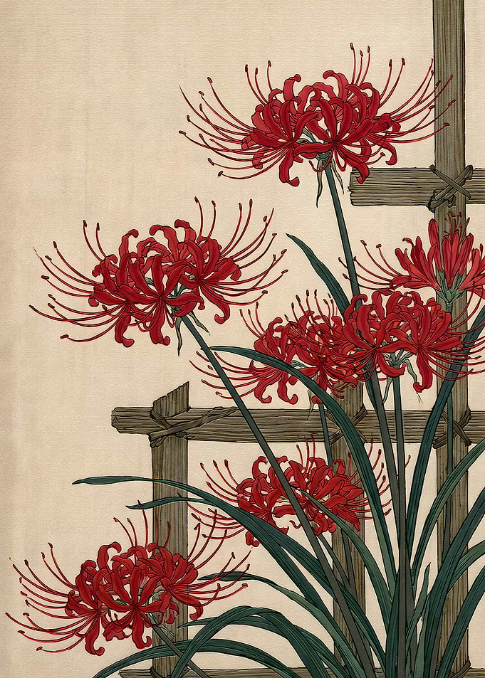 Red Spider Lily Floral Art