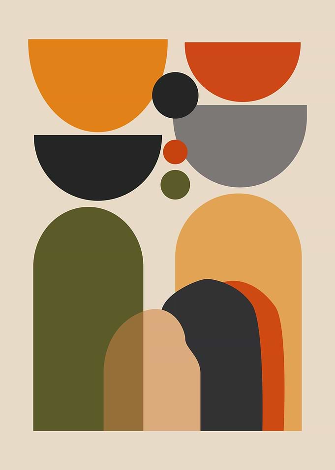 Mid-Century Modern Abstract Geometric Art