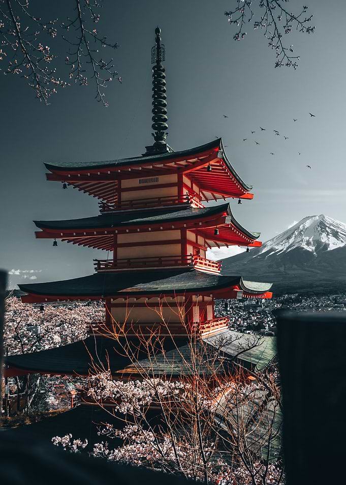 Chureito Pagoda and Mount Fuji