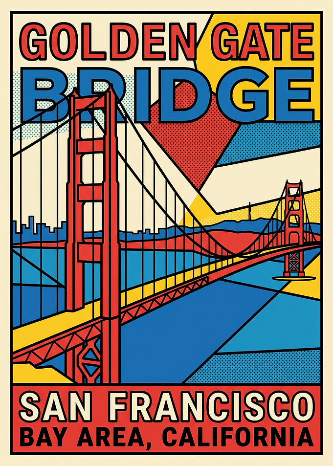 Golden Gate Bridge Pop Art Poster