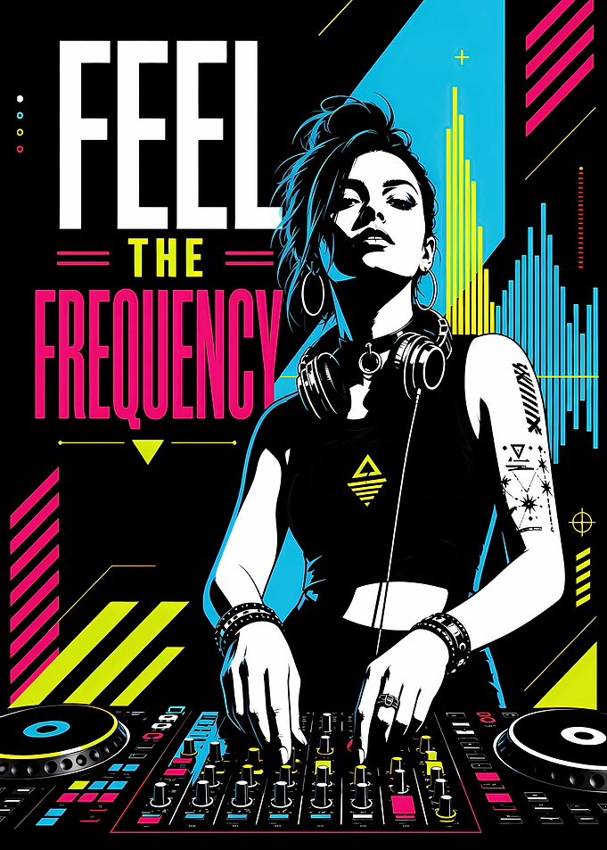 Feel the Frequency DJ Poster
