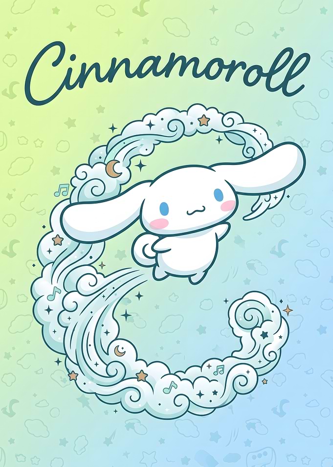 Cinnamoroll Floating on Clouds