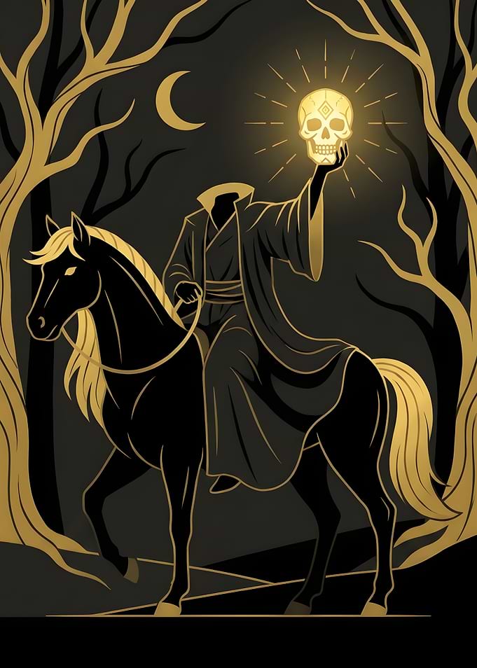 Headless Horseman with Glowing Skull