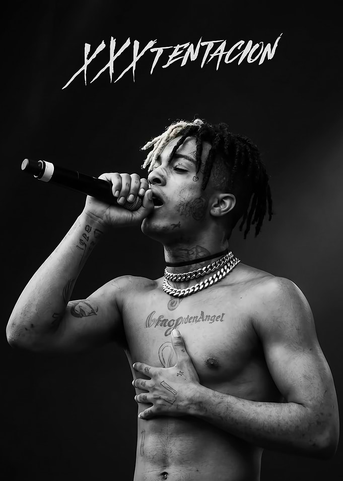 XXXTentacion Black and White Portrait