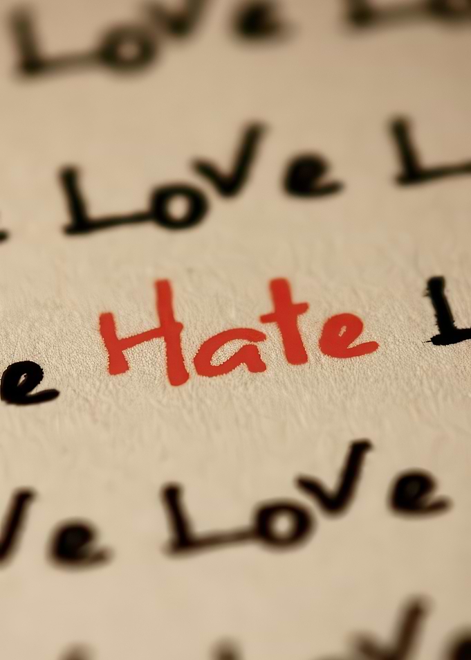Hate Among Love Text Art