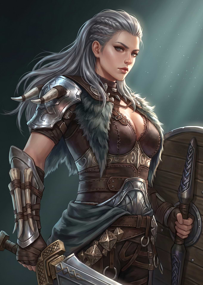 Valkyrie Warrior with Sword and Shield