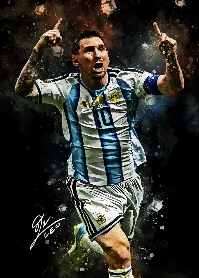 Lionel Messi Argentina Celebration Art