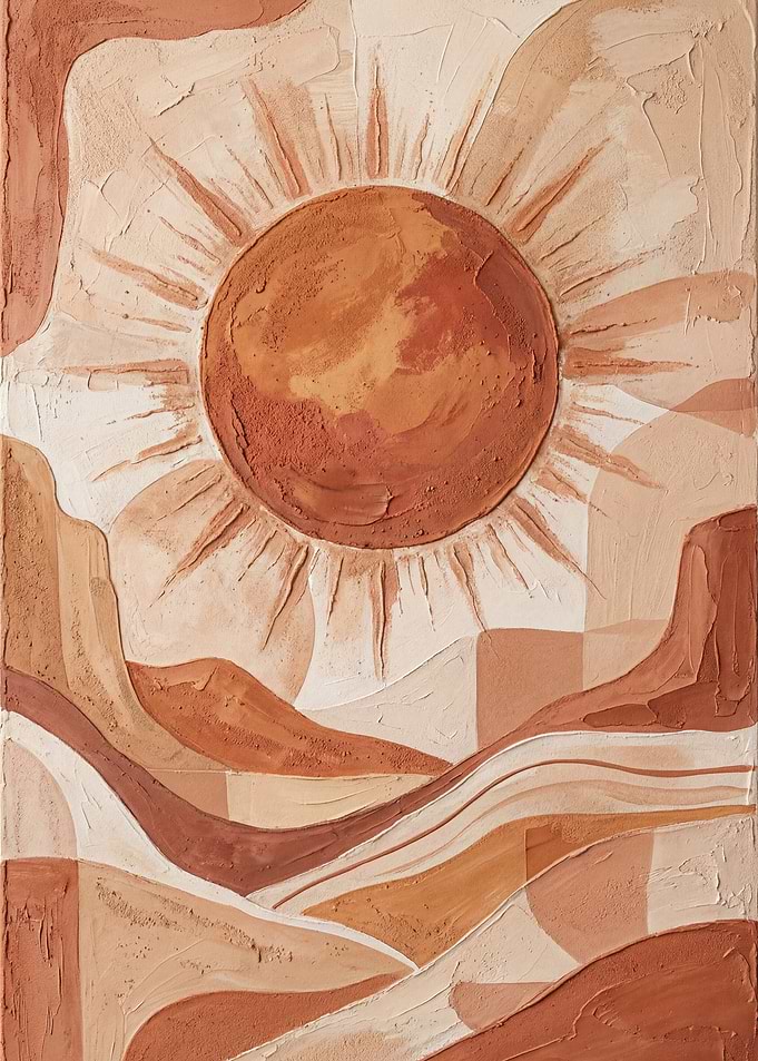 Terracotta Sun Abstract Landscape