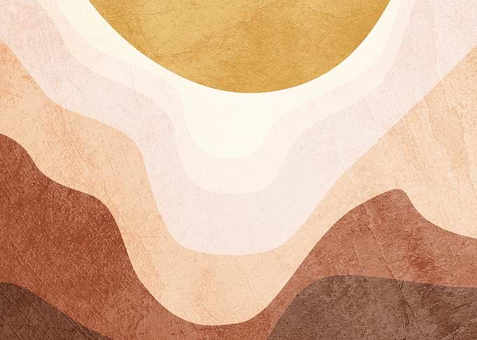 Abstract Earth Tone Wavy Landscape