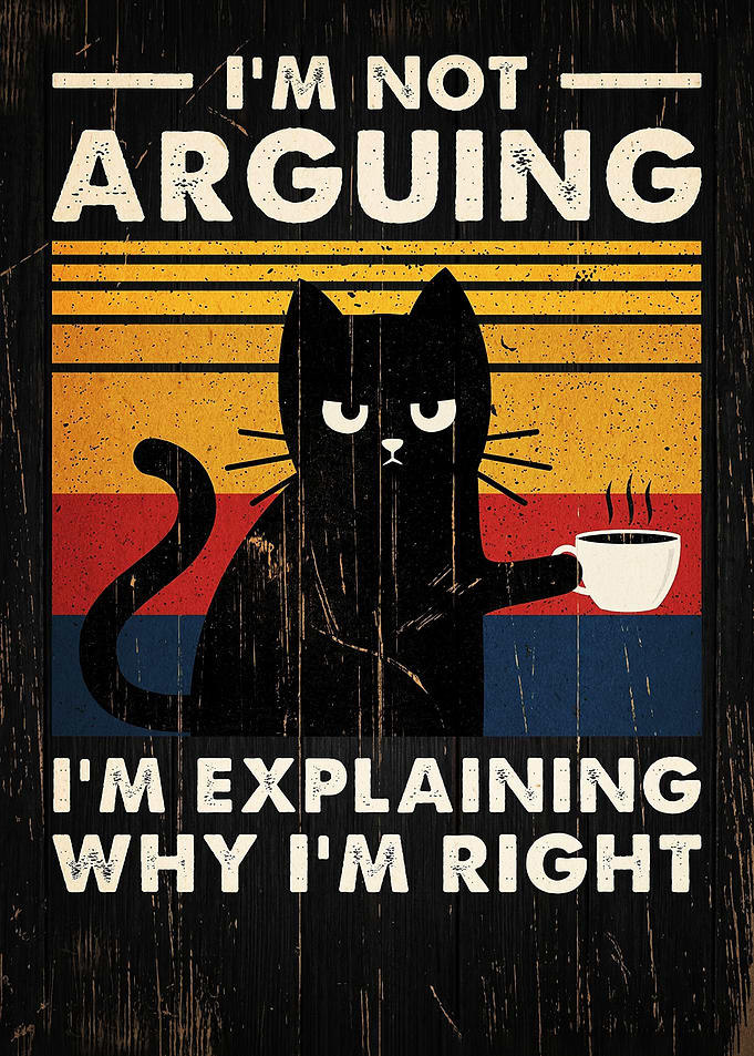 Funny Black Cat Coffee Poster