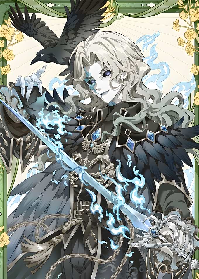 Anime Fantasy Warrior with Raven