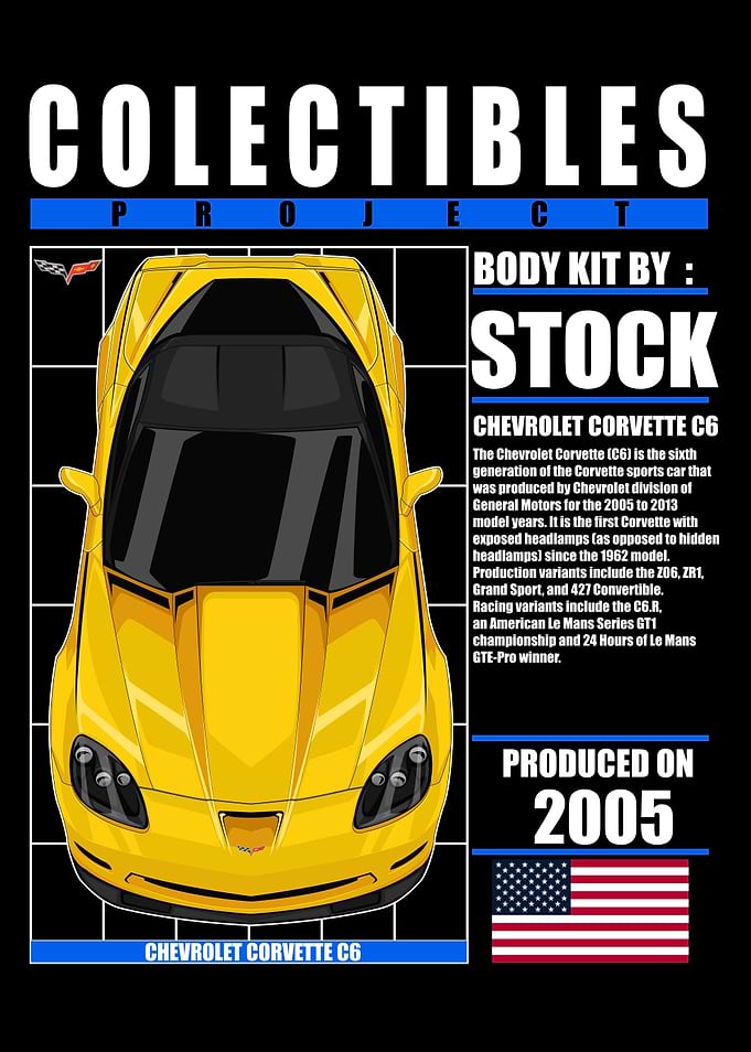 Yellow Chevrolet Corvette C6 Poster