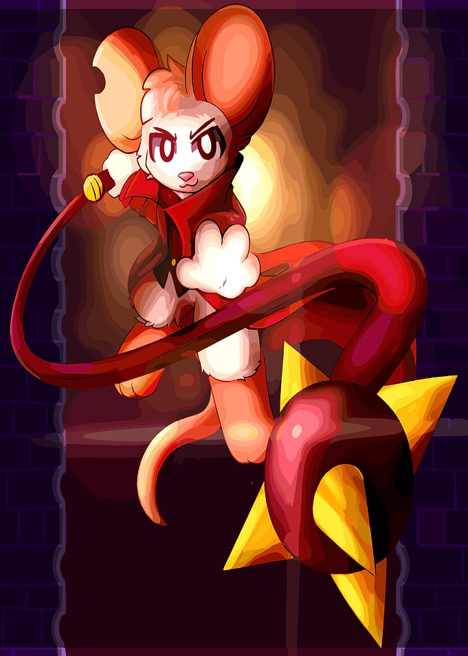 Anthropomorphic Mouse Warrior with Flail