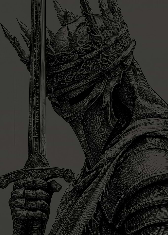 Dark Fantasy Knight with Sword