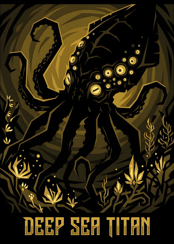 Deep Sea Titan Kraken Poster