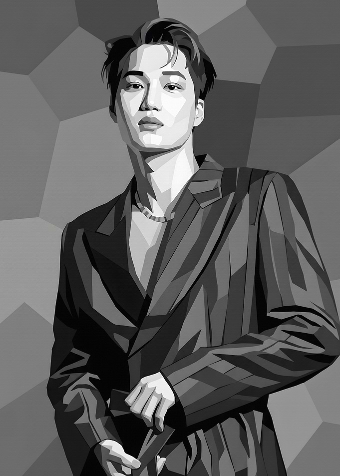 Kai EXO Low Poly Portrait