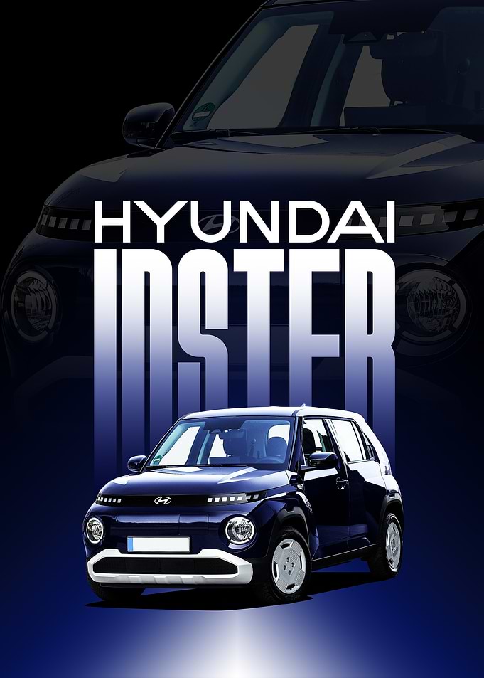 Blue Hyundai Inster