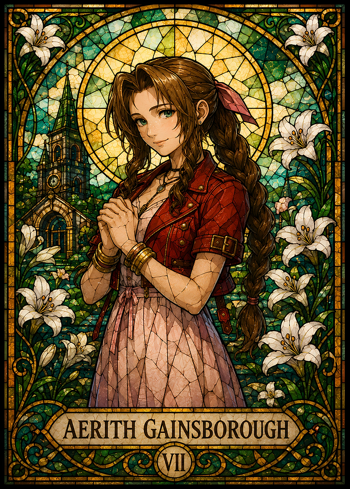 Aerith Gainsborough Stained Glass Art
