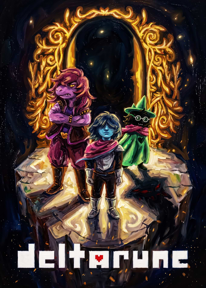 Deltarune Trio Standing Before Portal