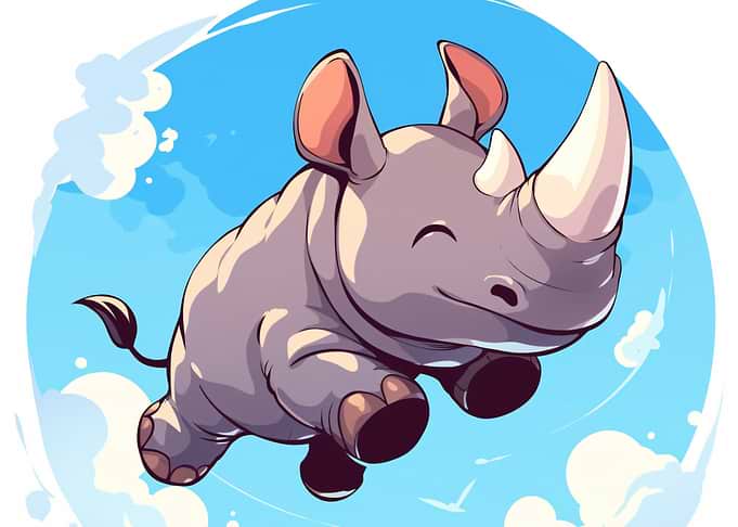Cute Cartoon Flying Rhino