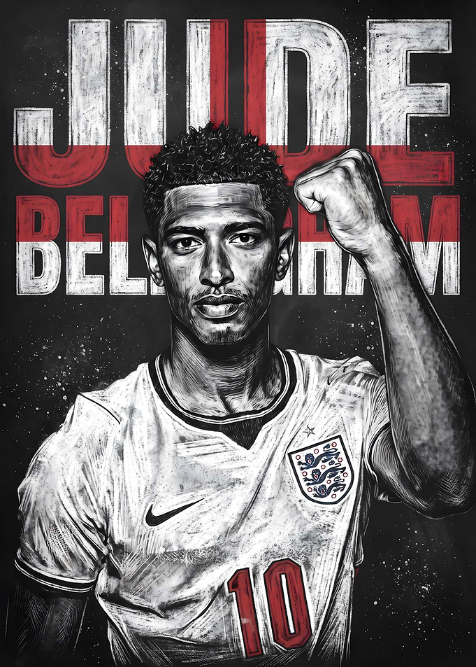 Jude Bellingham England Football Poster