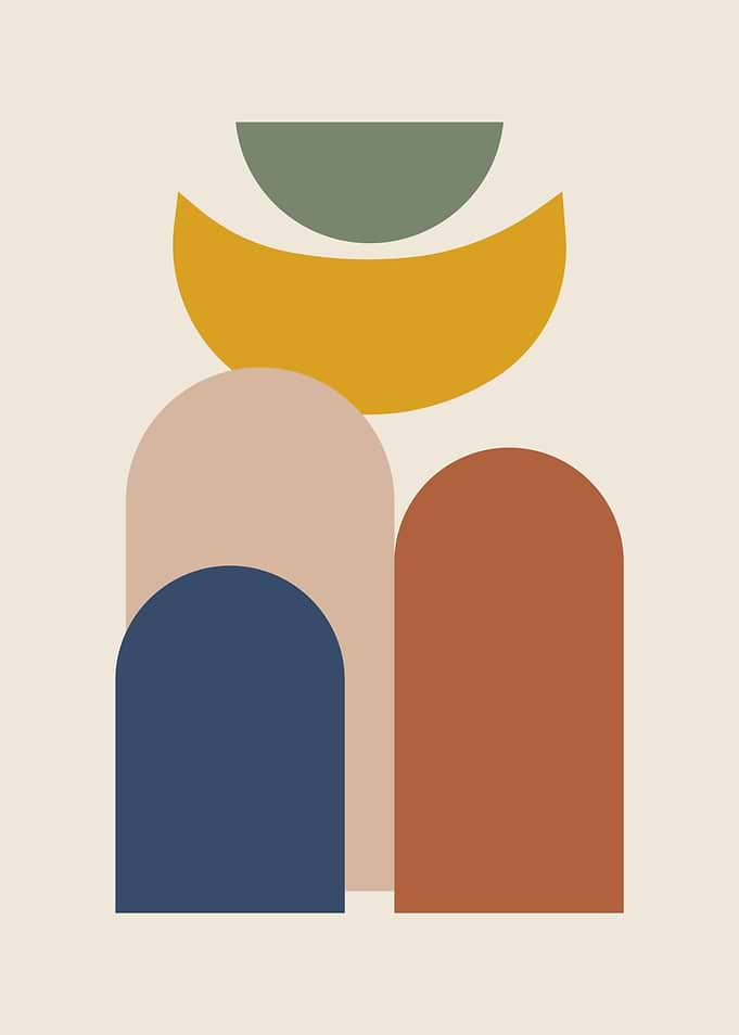 Minimalist Abstract Geometric Shapes Art