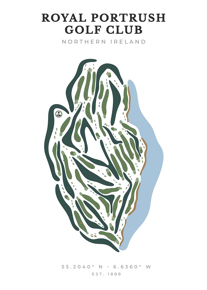 Royal Portrush Golf Club Map Print