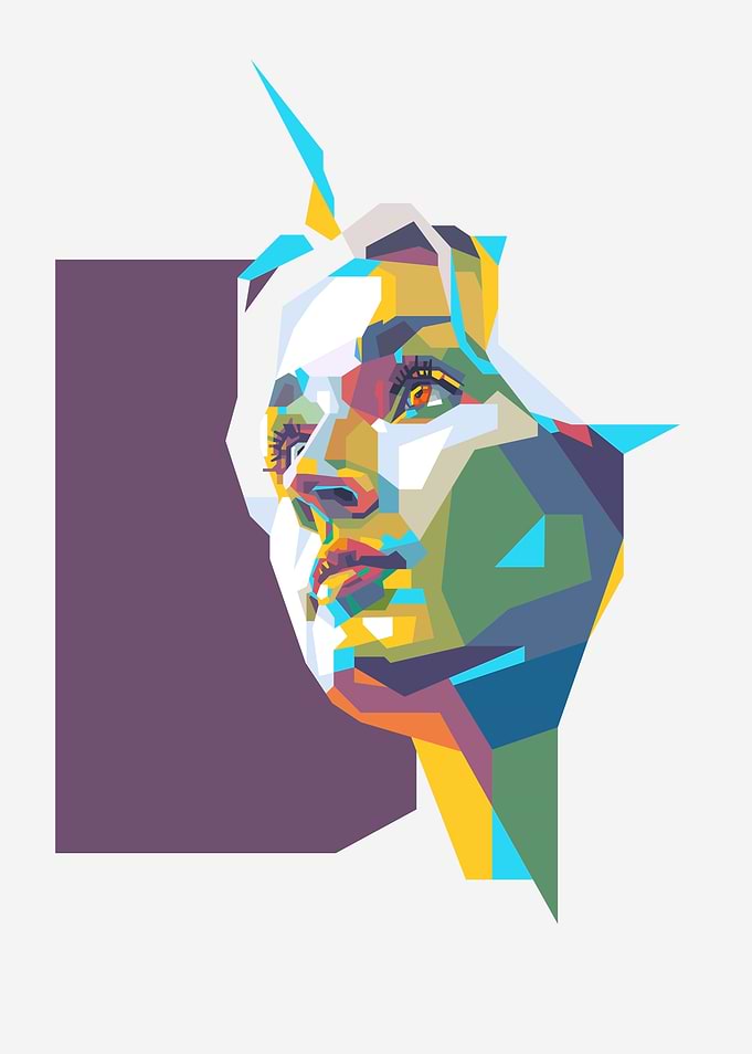 Colorful Geometric Portrait of a woman